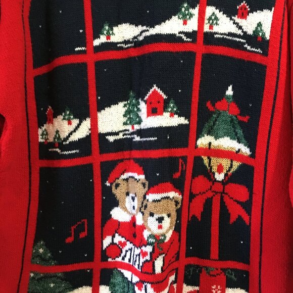 Cute Bear Print Christmas Sweater - Picture 3 of 5